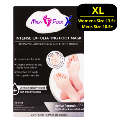 Milky Foot Active Intense Exfoliating Foot Mask One Pair 3D Socks - XL Size