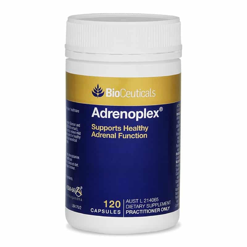 BioCeuticals Adrenoplex 120 Capsules Stress Support Mild Anxiety Relief KSM-66®