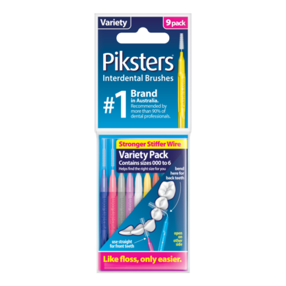 Piksters Interdental Brushes Variety 9 Pack (Sizes 000 - 6)