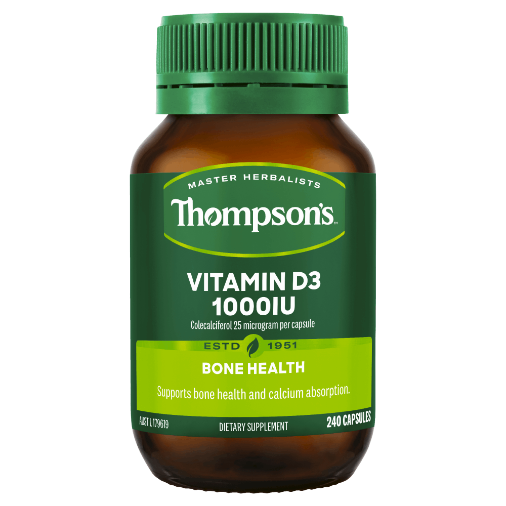 Thompson's Vitamin D3 1000IU 240 Capsules Healthy Strong Bones & Teeth Thompsons