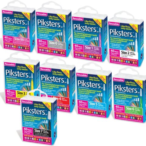 Piksters Interdental Brushes v3 40 Pack - Sizes 00 to 7