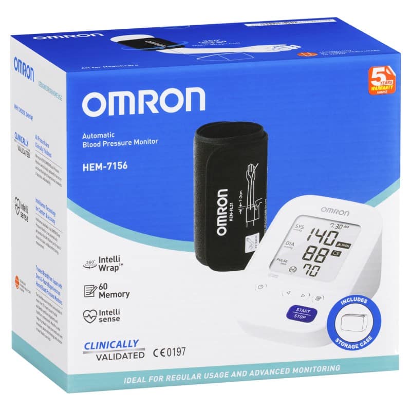 Omron HEM-7156 Automatic Upper-Arm Blood Pressure Monitor 5 Years AU/NZ Warranty