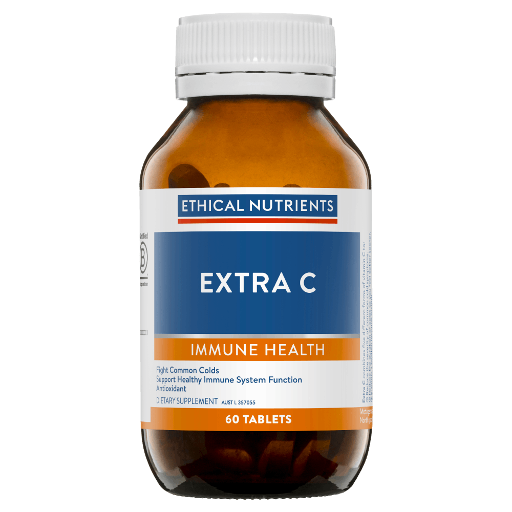 Ethical Nutrients Extra C 60 Tablets Non-Acidic Vitamin C Immune Health Vegan