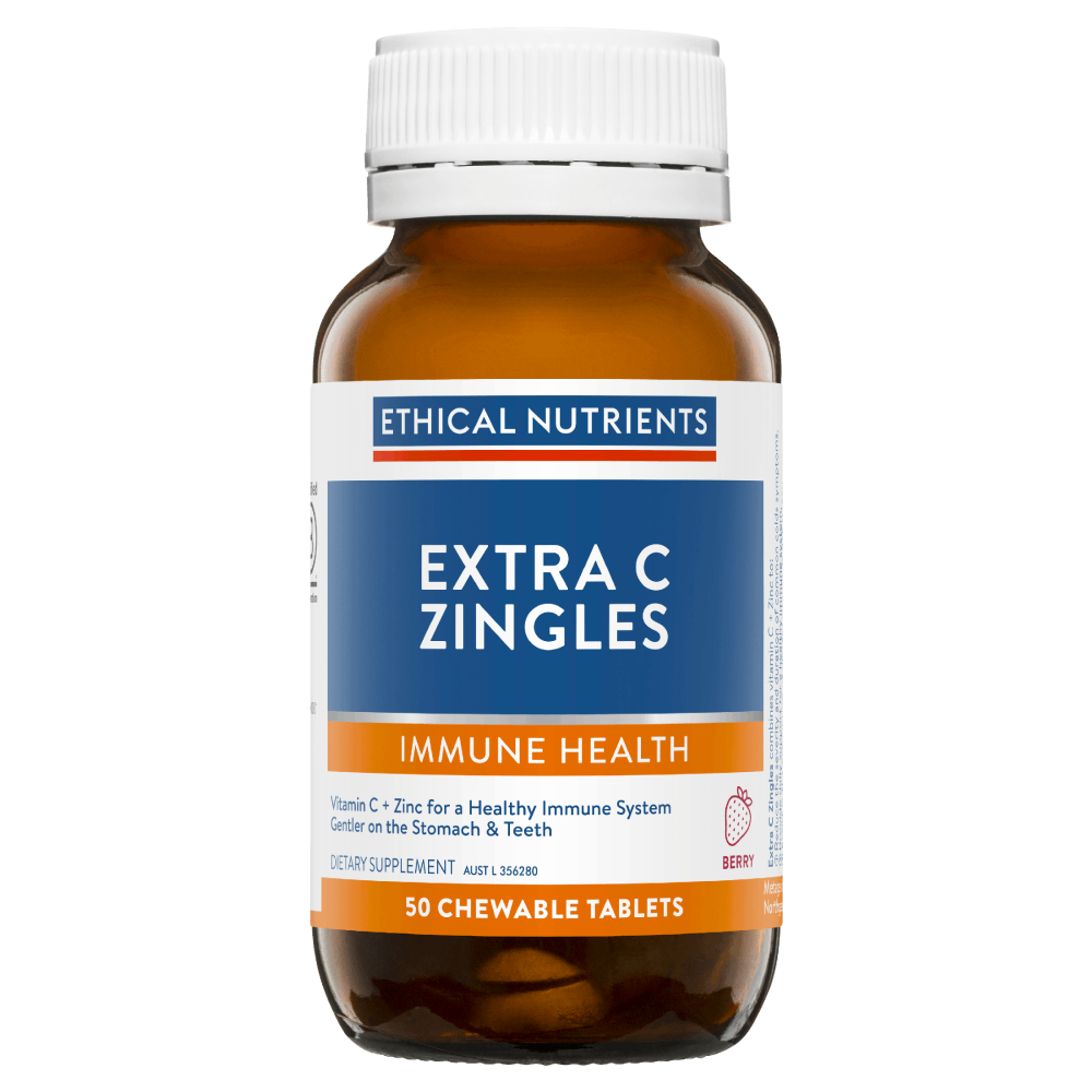 Ethical Nutrients Extra C Zingles 50 Chewable Tables - Berry Vitamin C Vegan