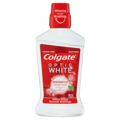 Colgate Optic White Mouthwash 500mL with Optic Brightener