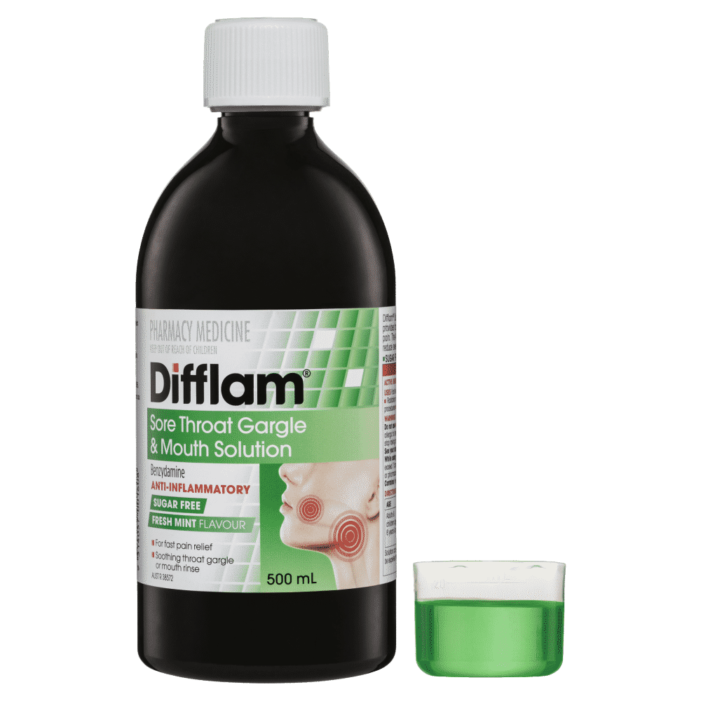 Difflam Sore Throat Gargle And Mouth Solution 500ml Discount Chemist