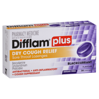 Difflam PLUS Dry Cough Relief 24 Lozenges - Blackcurrant