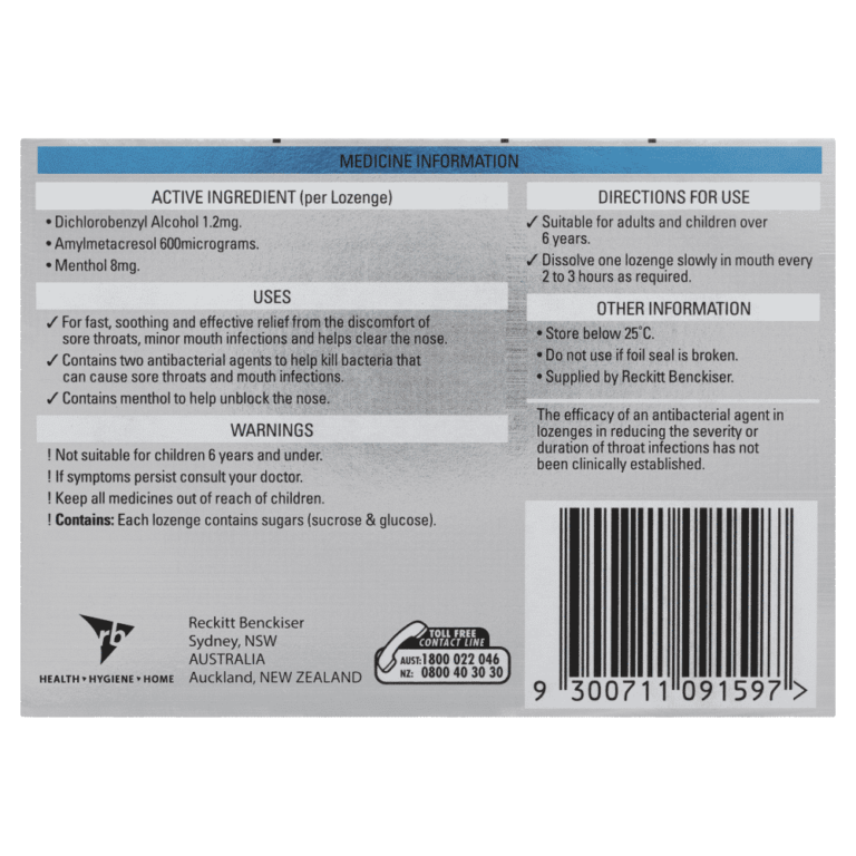 Strepsils Plus Blocked Nose Relief Lozenges 36 Pack Menthol