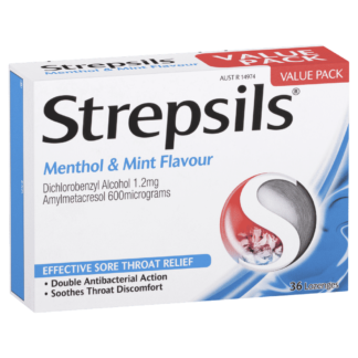 Strepsils Sore Throat Lozenges 36 Pack - Menthol & Mint Flavour