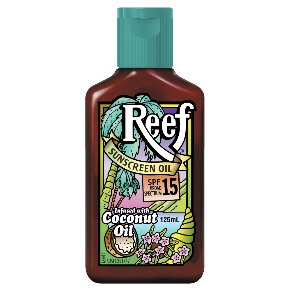 Reef Coconut Sunscreen Oil SPF 15 125mL High Protection Normal or Tanned Skin