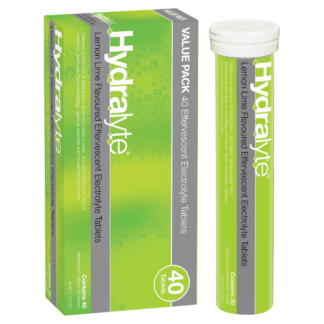 Hydralyte Effervescent Electrolyte 40 Tablets - Lemon Lime Flavour