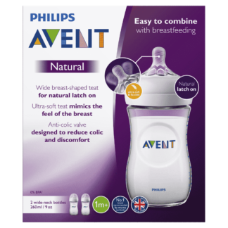 AVENT Natural Baby Feeding Bottles 260mL Twin Pack