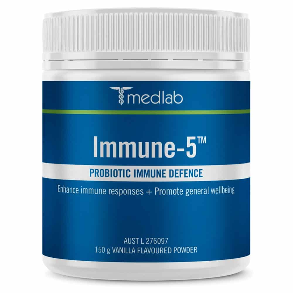 Medlab Immune-5 150g Powder - Vanilla Flavour Enhances Immune Responses