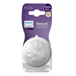 Avent Natural Response Teats 6 Month+ Fast Flow 5 - 2 Pack