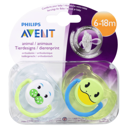 AVENT Animal Soothers 6-18m 2 Pack