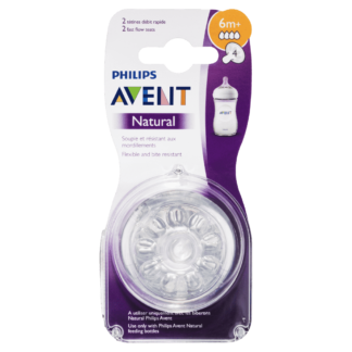 AVENT Natural Teat 6m+ Fast Flow 2 Pack