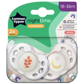 Tommee Tippee Night Time Orthodontic Soothers 18-36m 2 Pack