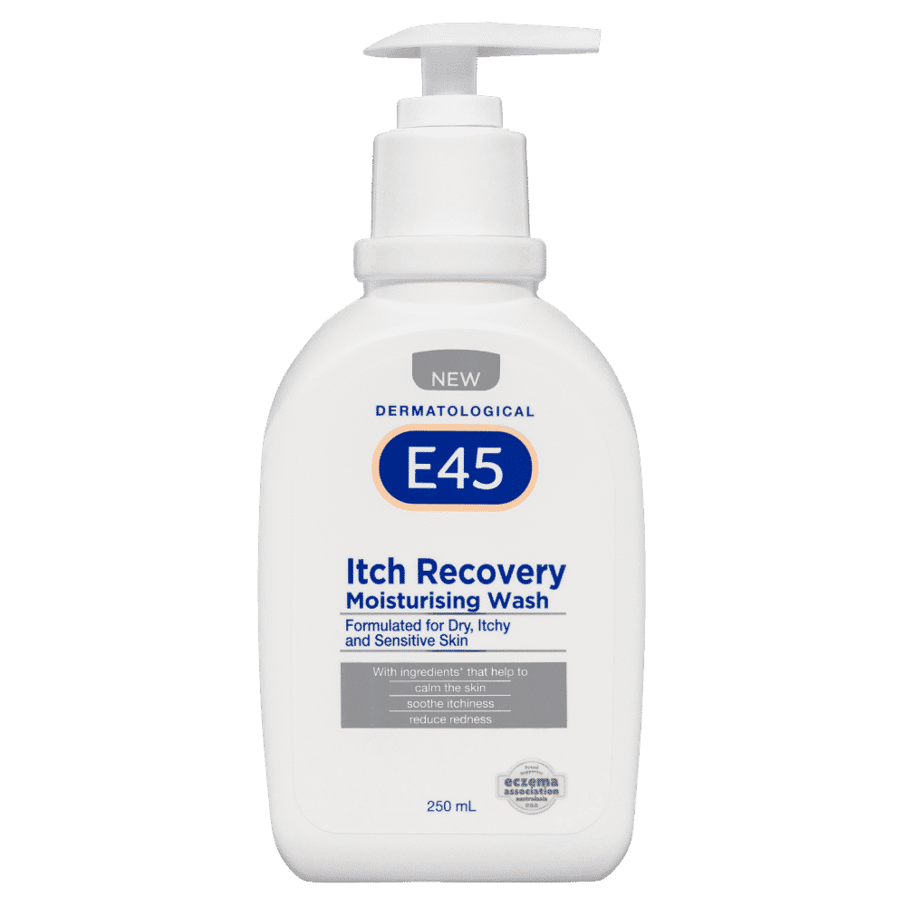 E45 Itch Recovery Moisturising Body Wash 250mL Pump for Dry Itchy Sensitive Skin