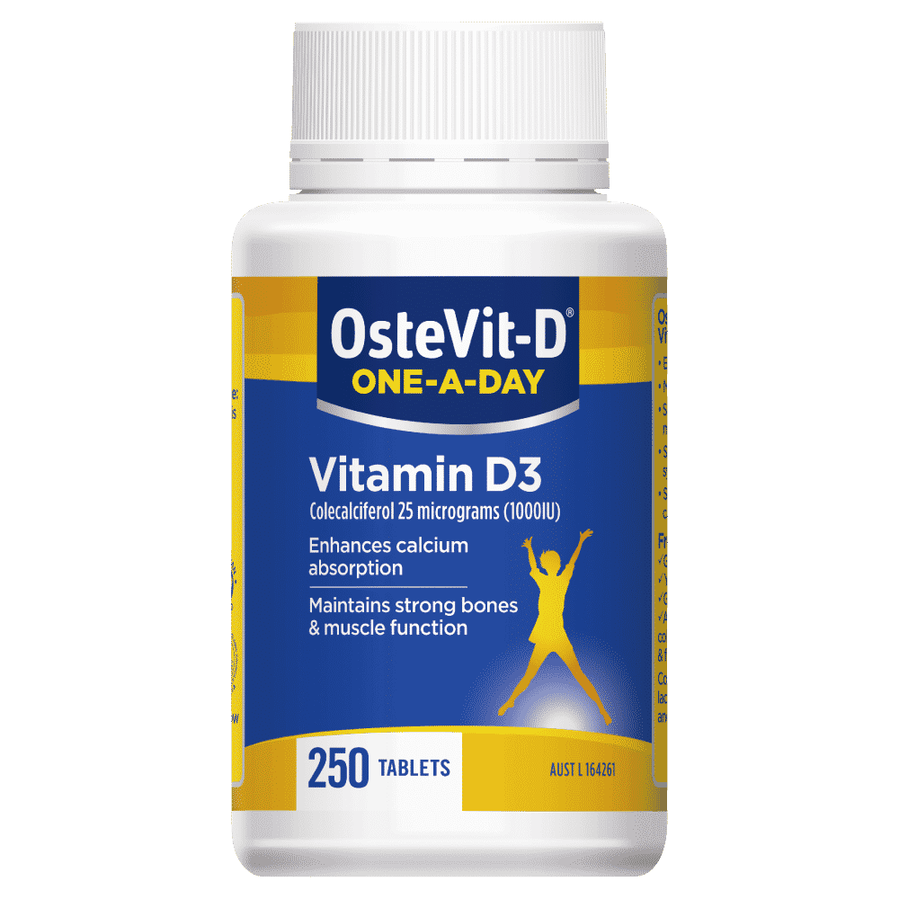 OsteVit-D Vitamin D3 250 Tablets One-A-Day Colecalciferol 1000IU Halal OstevitD