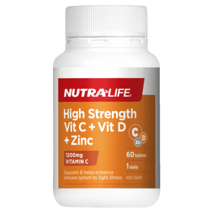 Nutra-Life High Strength Vitamin C + D + Zinc 60 Tablets