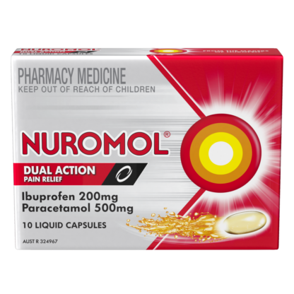 Nuromol Strong Pain Relief Liquid Capsules 200mg Ibuprofen/500mg Paracetamol 10 pack