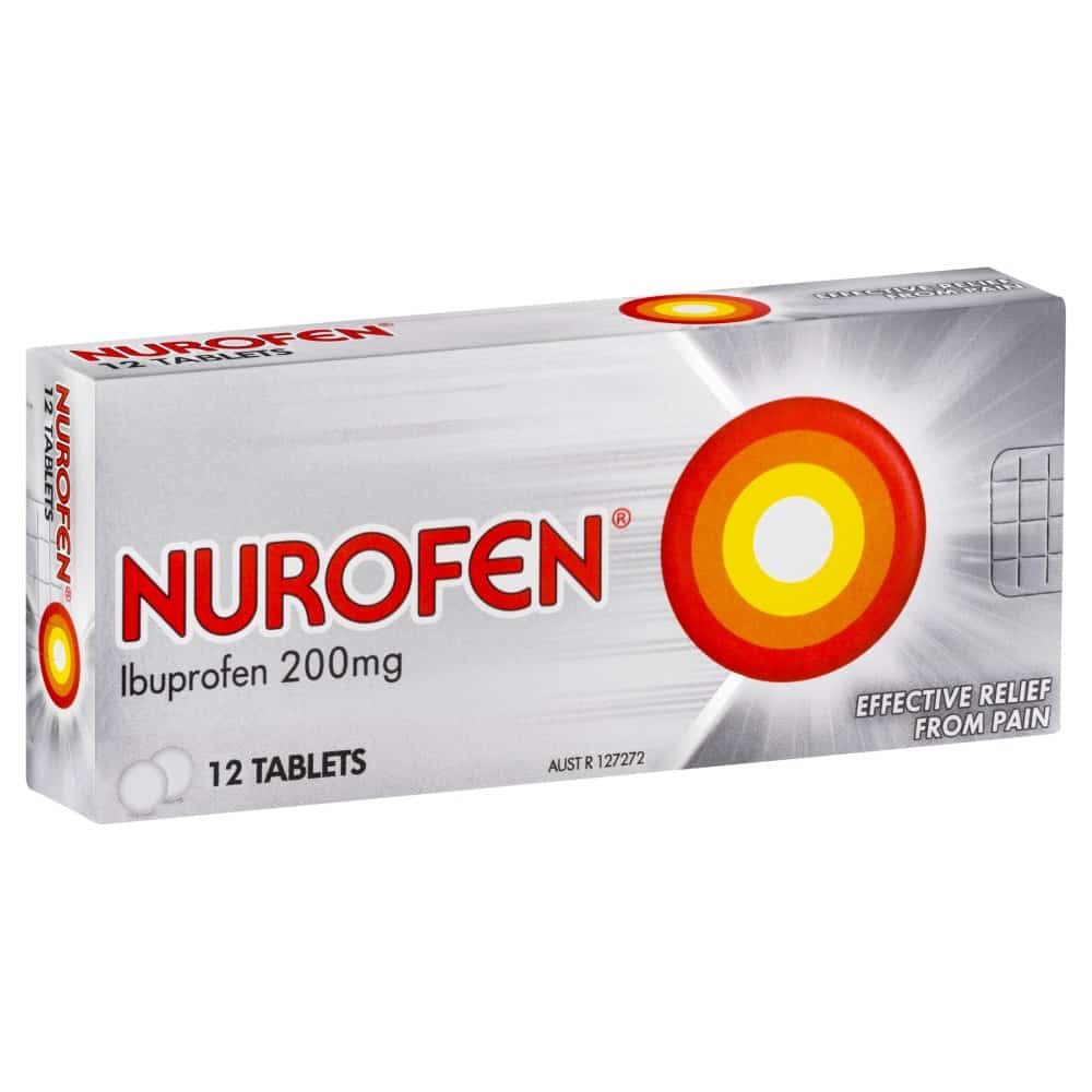 Nurofen Pain & Inflammation Relief 12 Tablets Ibuprofen 200mg Body Pain Fever