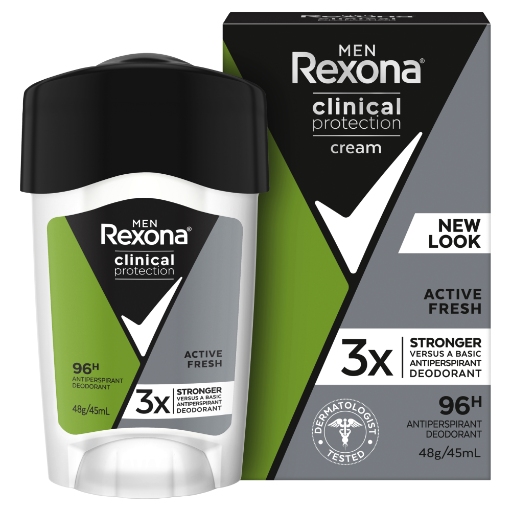 Rexona Men Clinical Protection Active Fresh 45mL Antiperspirant Deodorant Cream