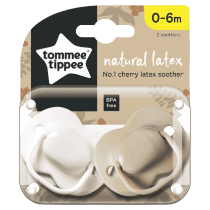 Tommee Tippee Natural Latex Cherry Soothers 0-6m 2 Pack