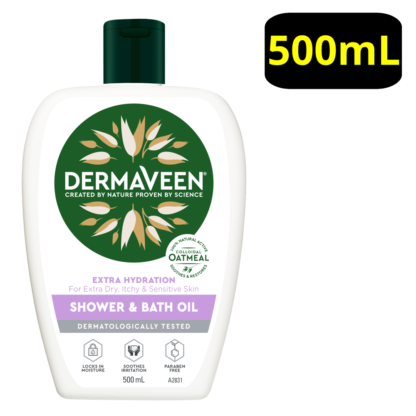 DermaVeen Extra Hydration Shower & Bath Oil 500mL Pump