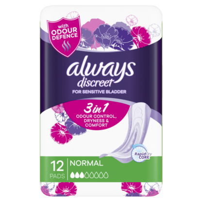 Always Discreet Incontinence Pads 12pk - Normal