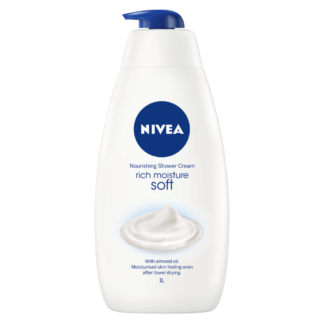 NIVEA Rich Moisture Soft Nourishing Shower Cream 1 Litre - Almond Oil