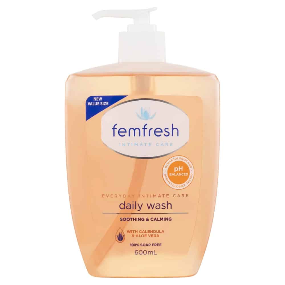 Femfresh Daily Wash 600mL Pump Everyday Intimate Care pH Balanced 100% Soap Free