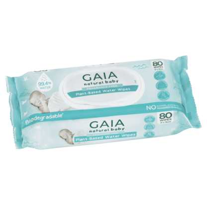 Gaia Natural Baby Wipes 80 Pack