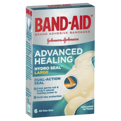 Band Aid Advanced Healing Hydro Seal Gel Plaster 6 Pack - Large