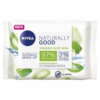 NIVEA Naturally Good Biodegradable Cleansing Wipes 25 Pack -  Organic Aloe Vera