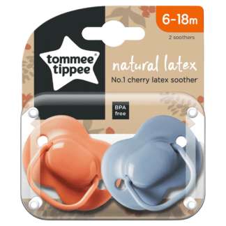 Tommee Tippee Natural Latex Cherry Soothers 6-18m 2 Pack