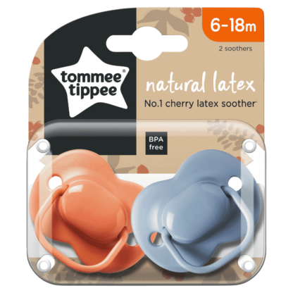 Tommee Tippee Natural Latex Cherry Soothers 6-18m 2 Pack