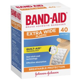 Band Aid Extra Wide Plastic Sterile Strips 40 Pack