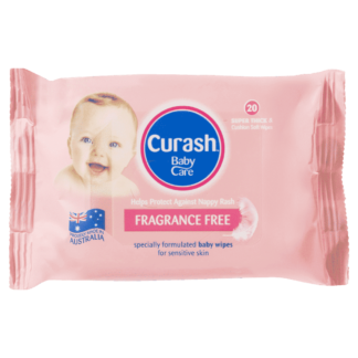 Curash Baby Wipes Fragrance Free 20 Pack
