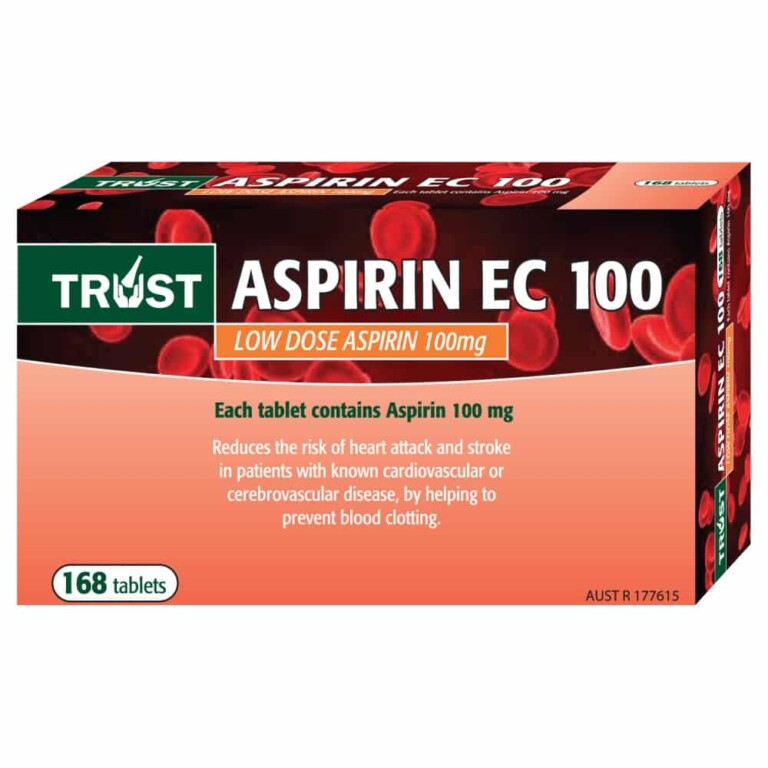 TRUST Low Dose Aspirin 100mg 168 Enteric Coated Tablets – Discount Chemist