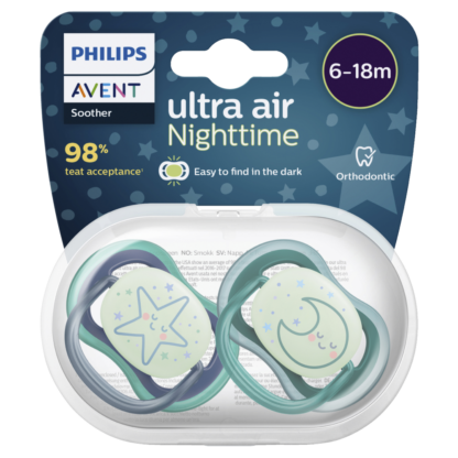 AVENT Ultra Air Nighttime 6-18m Soother 2 Pack