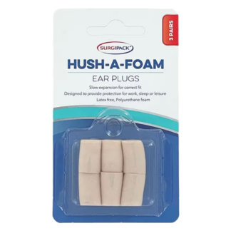 Surgipack Hush-A-Foam Ear Plugs 3 Pairs