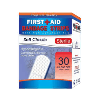 Pro+Care Bandage Strips Soft Classic Sterile Strips 30 Pack