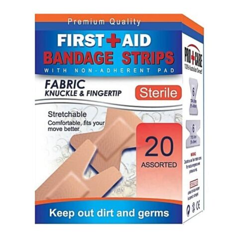 Pro+Care Bandage Strips Fabric Knuckle & Fingertip 20 Pack