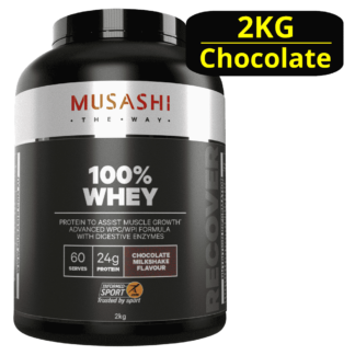 MUSASHI 100% Whey 2KG Protein Powder - Chocolate Milkshake