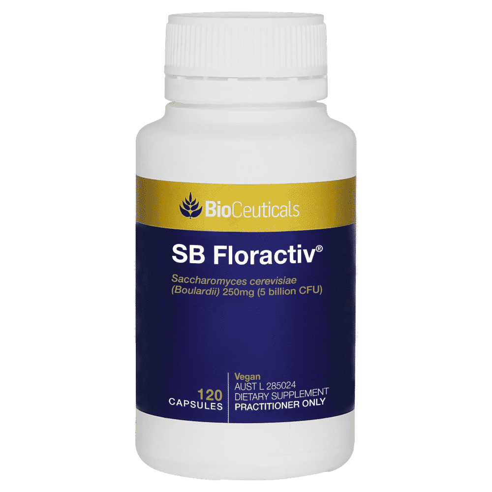 BioCeuticals SB Floractiv® 120 Capsules Travellers Diarrhoea TD Relief Vegan
