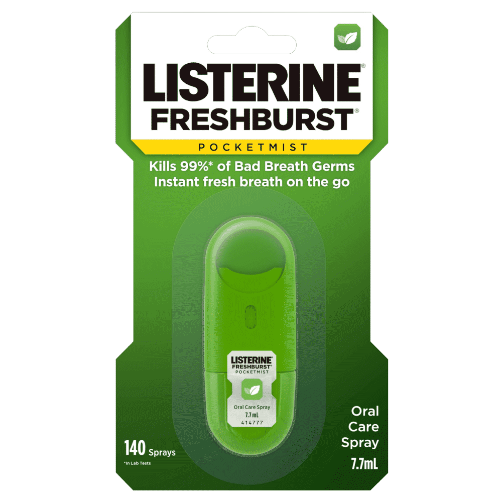 Listerine PocketMist Freshburst Oral Care Spray 7.7mL Bad Breath Germs
