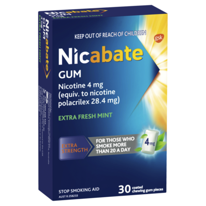 Nicabate Gum Nicotine 4mg 30 pieces - Extra Fresh Mint