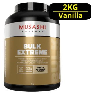 MUSASHI Bulk Extreme 2KG Protein Powder - Vanilla Milkshake