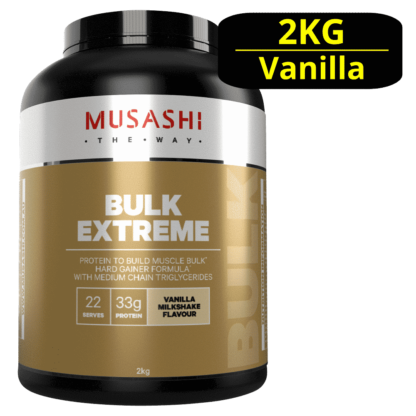 MUSASHI Bulk Extreme 2KG Protein Powder - Vanilla Milkshake